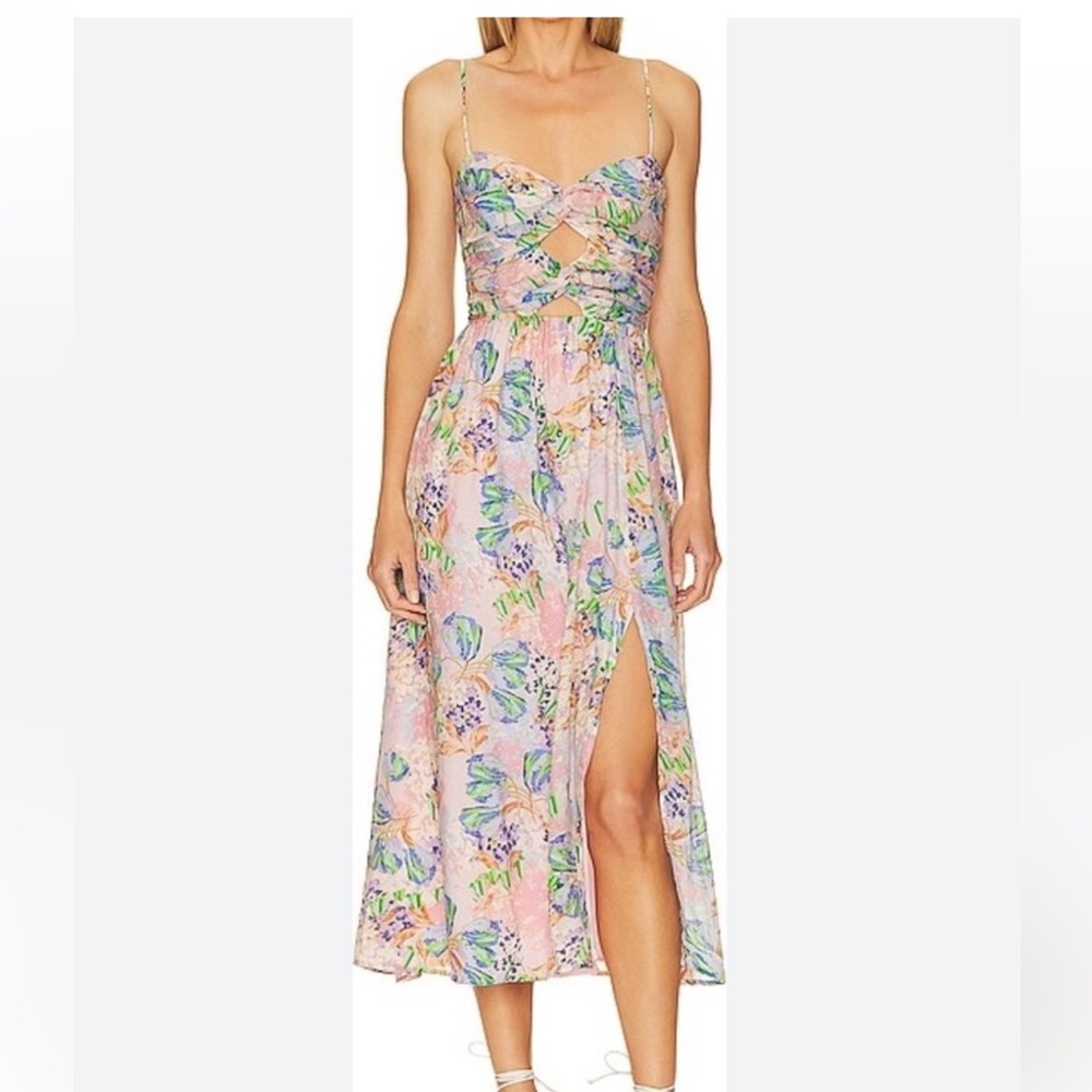 Size M ASTR the label Emine midi dress with front cutout